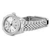Image 6 : Rolex Ladies Stainless Steel Silver Index Diamond Bezel Date Wristwatch