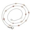 Image 4 : Platinum & Rose Gold GIA 1.1 ctw Pink & White Diamond By the Yard Chain Necklace