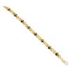 Image 6 : Vintage Solid 14k Yellow Gold Round Bezel Set Black Onyx Geometric Link Bracelet
