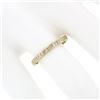 Image 3 : Vintage Yellow Gold Channel Princess Diamond Engraved Eternity Wedding Band Ring