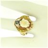 Image 4 : Antique 10k Rose and Green Gold Carved Cameo and Diamond Ring