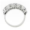 Image 8 : Vintage Platinum 1.30 ctw Round Diamond Large Fishtail Pave Set 5 Stone Band Rin