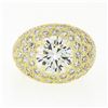 Image 6 : Estate 18k Yellow Gold 7.95 ctw GIA Round Brilliant Diamond Engagement Bombe Rin