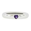 Image 6 : Tiffany & Co. 18k White Gold Bezel Heart Amethyst Solitaire Polished Band Ring