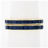 Image 1 : Pair of 18k Gold 4.4 ctw Channel Set GIA Sapphire Eternity Stack Band Guard Ring