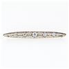 Image 1 : Antique Edwardian Krementz 14k Gold Filigree Milgrain Old Diamond Bar Pin Brooch