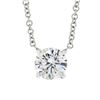 Image 2 : NEW Classic 14k White Gold 0.57 ctw Round Prong Diamond Solitaire Pendant Neckla