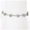 Image 7 : French 18k Gold 3 ctw Princess & Round Diamond Geometric Line Statement Bracelet