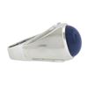 Image 3 : Vintage Men's 14k White Gold Bezel Linde Blue Star Sapphire Textured Dome Ring