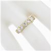 Image 2 : Vintage 14k Yellow Gold 0.85 ctw Diamond Channel Bar 5 Stone Wedding Band Rin