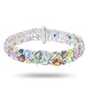 Image 1 : 30.84 ctw UNHEATED MultiColor Sapphire and 1.36 ctw Diamond Platinum Bracelet (G