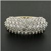 Image 2 : Estate 10K Two Tone Gold 1.0 ctw Round Prong Set Diamond 5 Row Wide Band Ring