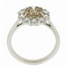 Image 2 : New Platinum & 14k Gold GIA Fancy Brown Diamond Flower Halo Cluster Ring