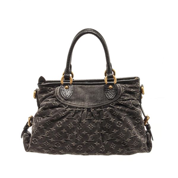Louis Vuitton Black Monogram Denim Neo Cabby MM Shoulder Bag