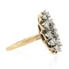 Image 6 : Vintage 14k TT Gold 1.10 ctw Round Diamond Flower Cluster Platter Cocktail Ring