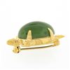Image 5 : Vintage 14k Gold Cabochon Green Jade Detailed Small Turtle Tortoise Pin Brooch