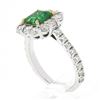 Image 8 : NEW 18k TT Gold 2.51 ctw GIA Colombia Green Emerald w/ Diamond Halo Cocktail Rin
