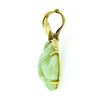 Image 4 : Hong Kong 14k Yellow Gold Carved Pierced Light Green Jade Overlap Design Pendant