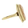 Image 5 : Vintage 10k Yellow Gold Elongated Oval Carved Shell Cameo Cocktail Ring
