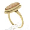 Image 7 : Vintage 10k Yellow Gold Elongated Oval Carved Shell Cameo Cocktail Ring