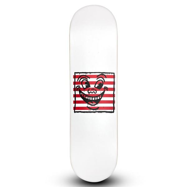 Untitled (Smile On Stripes) by Keith Haring (1958-1990)