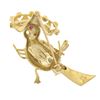 Image 3 : Vintage 14K Gold 3D Detailed Textured Bird with Hat Pin Brooch w/ .04 ctw Ruby
