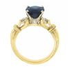 Image 8 : 18k Gold Platinum 3.70 ctw GIA Cushion Dark Bluish Green Sapphire w/ Diamond Rin