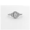 0.79 ctw Diamond Halo Wedding Ring - 14KT White Gold