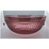 Image 3 : Large Purple Glass Serving Bowl, Ribbed Design