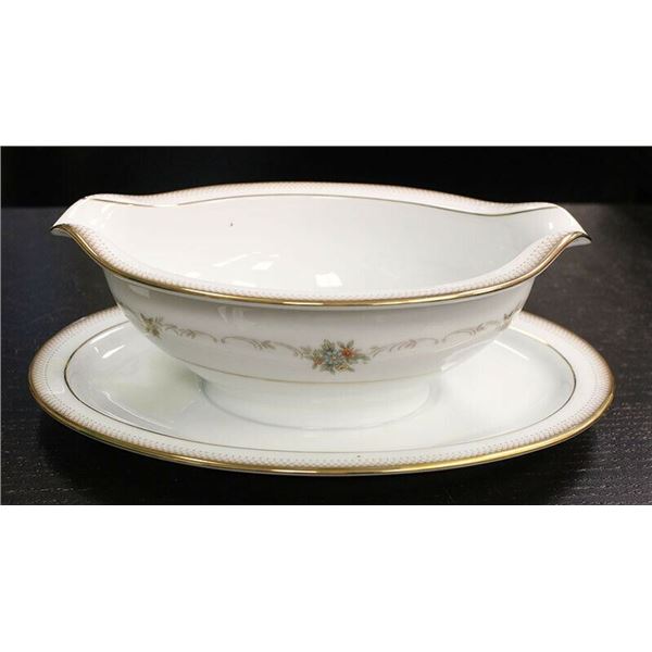 Noritake Joanne Pattern 6466 Gravy Boat w/ Underplate