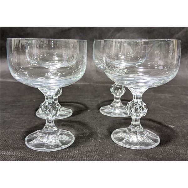 4 Elegant Crystal Champagne / Sherbet Glasses