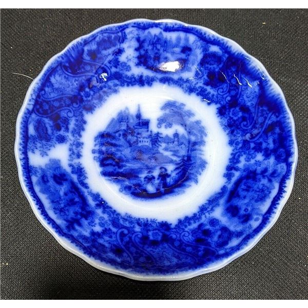 Vintage Burgess & Leigh Non Pareil Flow Blue Saucer - circa 1880