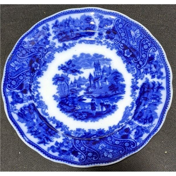 Vintage Burgess & Leigh Non Pareil Flow Blue Dinner Plate - circa 1880