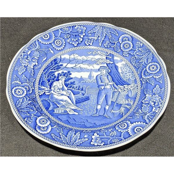 Spode Blue Room Collection Plate - Woodman - First Introduced c. 1816