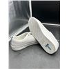 Image 3 : White Casual Low-Top Sneakers with Blue Stripe Accent, Size 10