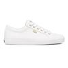 Image 1 : Keds Women’s Jump Kick Leather WH63681 Lace-Up Sneakers, Size 10  White