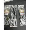 Image 2 : Three Paracord Keychains with Carabiners Green, Black And Camo