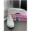 Image 3 : Skechers Memory Foam Shoes, Size 7, Gray with Purple Trim