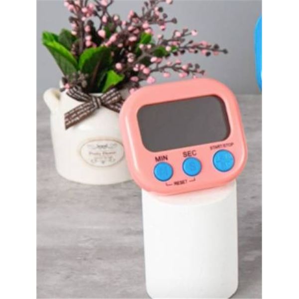 Lot of 2 JS-118 Magnetic Digital Kitchen Cooking Timer Count Up and Down Clock Loud Alarm 1 Pink & 1