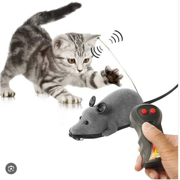 Wireless Remote-Controlled Gray Mouse Toy with Receiver Unit *Cat Not Included*