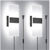 Image 1 : TRLIFE Wall Sconce Plug in, Modern Wall Sconces 12W LED  6000K Cool White Acrylic Wall Mounted Light