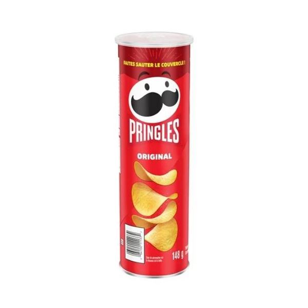 Lot of 5 Pringles Cans, 148g Each, Original Flavor