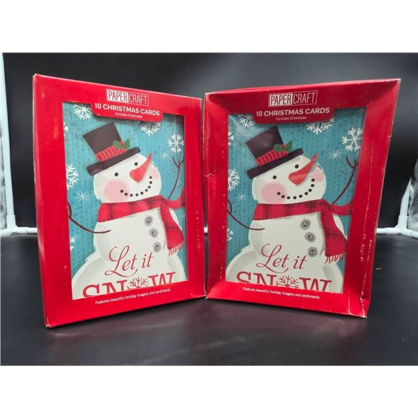 Lot of 2 Paper Craft Essentials Holiday Card Collection, 10 Christmas Cards and Envelopes per pack