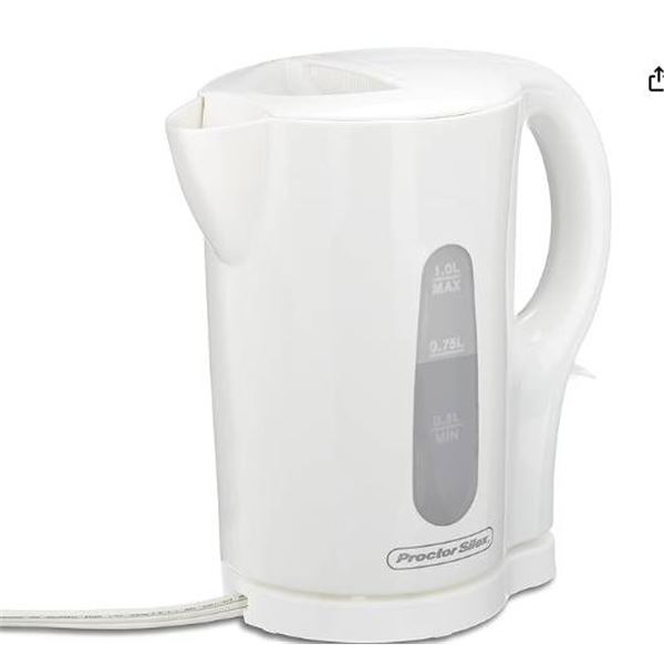 Proctor Silex Durable Kettle, 1-Liter Cordless Model with Auto Shut-Off