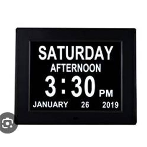 8-Inch Digital Clock with Auto Night Dimmer and Wall Mountable Capability