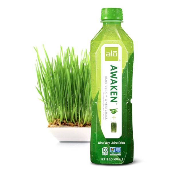 Alo Awaken Aloe Vera And Wheatgrass Juice Drink 500ml