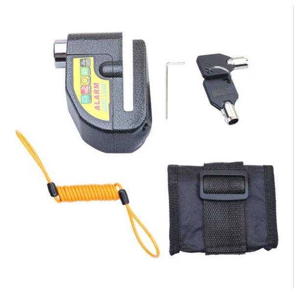 Anti-Theft Motorcycle Disc Brake Lock With Alarm System and Reminder Cable