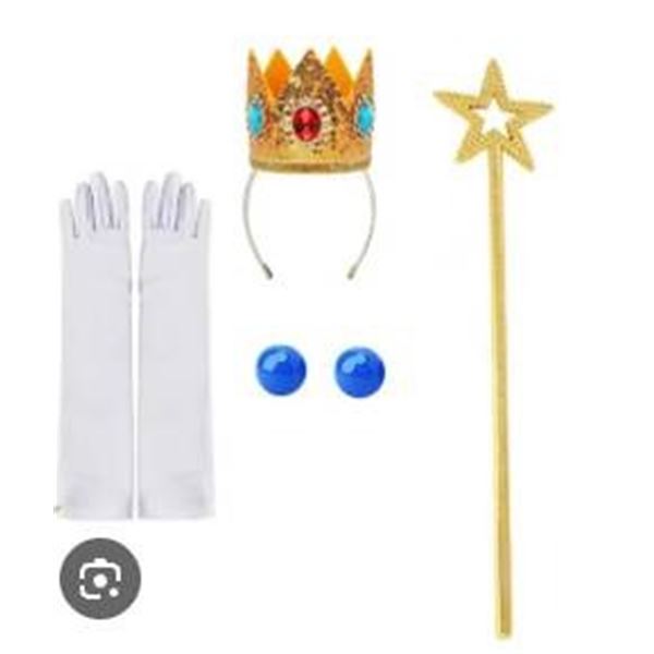 Costume Accessories Set with Crown, Wand, Ring, Earrings, and Gloves