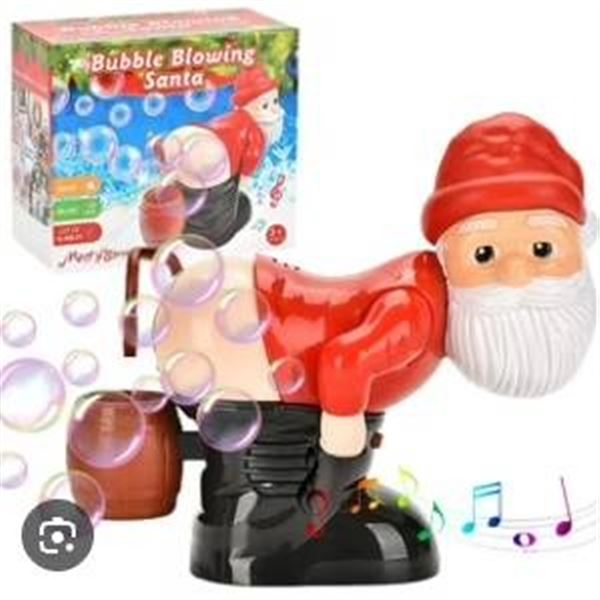 Bubble Blowing Santa with Light and Music Features for Christmas Decor