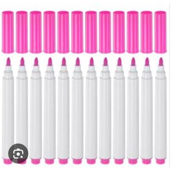 12-Piece Disappearing Ink Fabric Markers in Rose Red